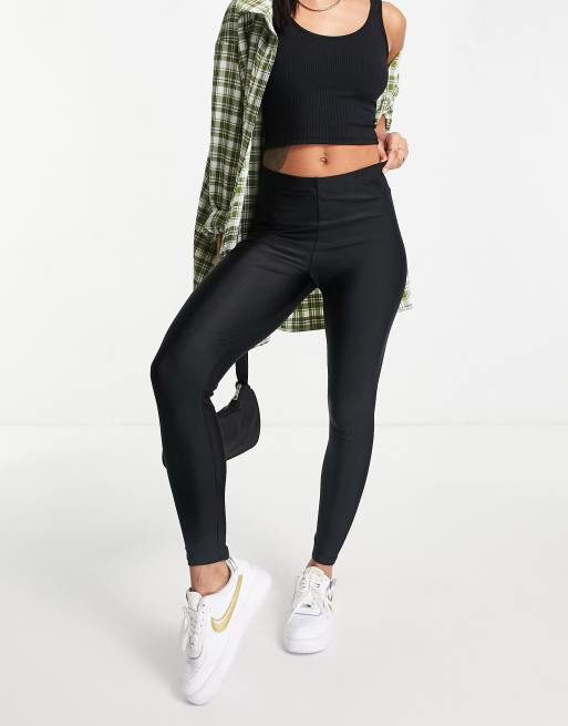 ASOS DESIGN disco high waisted legging in black