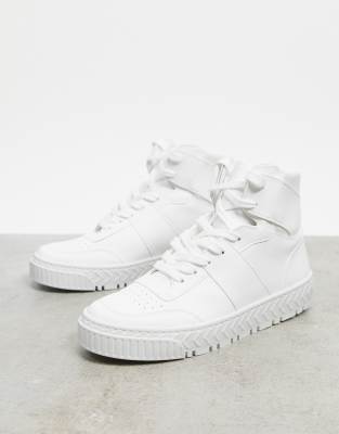 ASOS DESIGN Discreet high top sneakers in white