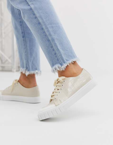asos beige trainers