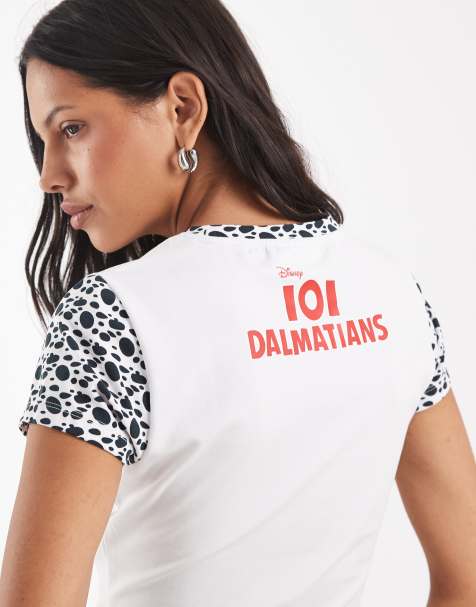 ASOS DESIGN Disney baby t-shirt med 101 dalmatiner-tryck i vitt - view 1