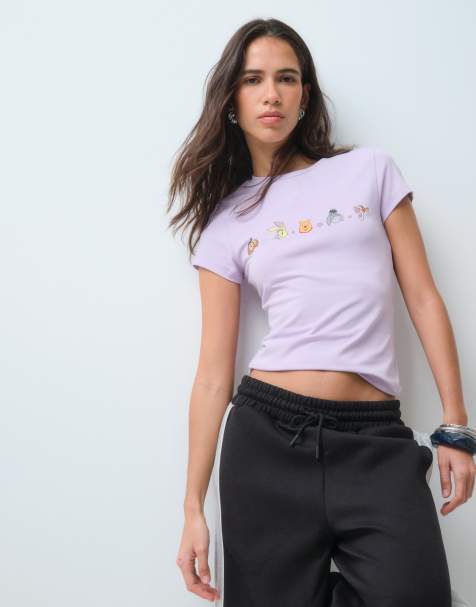 ASOS DESIGN Disney Baby-T-Shirt mit Winnie-the-Pooh-Print in Flieder - view 1