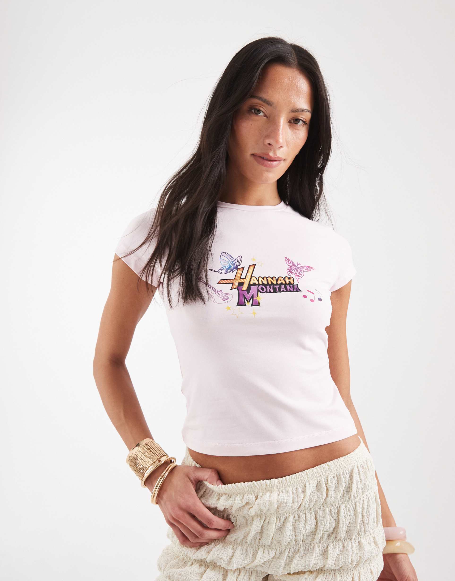 asos design disney baby t-shirt with hannah montana print