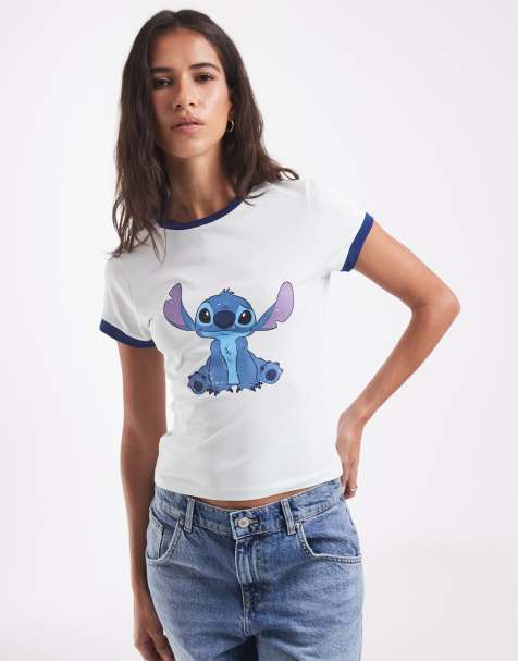 ASOS DESIGN Disney baby tee con stampa Stitch blu - view 1