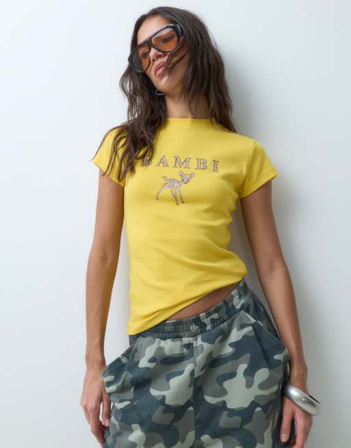 ASOS DESIGN Disney baby tee med klassiskt Disney-tryck i gult, 2 av 5
