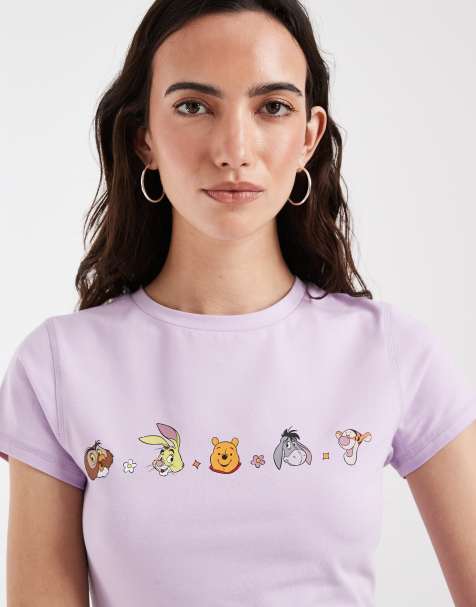 ASOS DESIGN Disney baby tee med Winnie the Pooh-print i lilla - view 1
