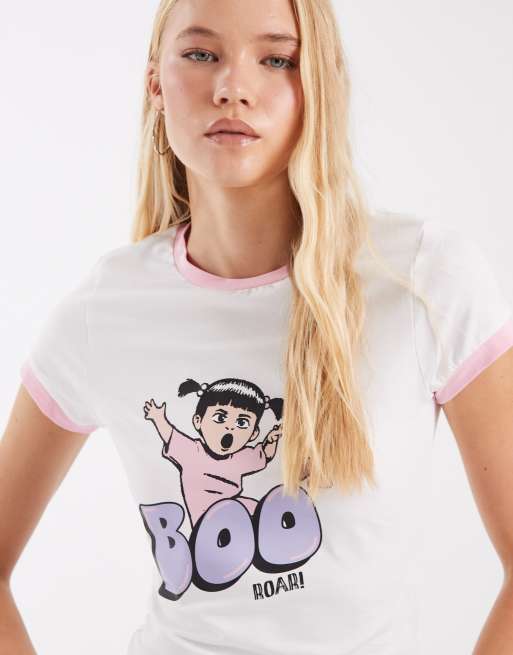 ASOS DESIGN Disney baby tee ringer con stampa Boo, 2 di 4