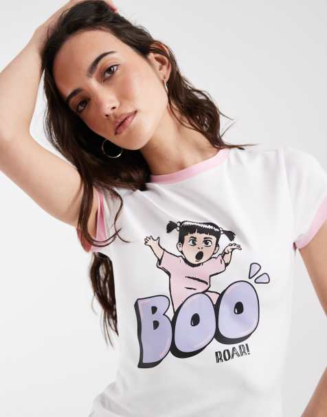 ASOS DESIGN Disney baby tee ringer with Boo print - view 1