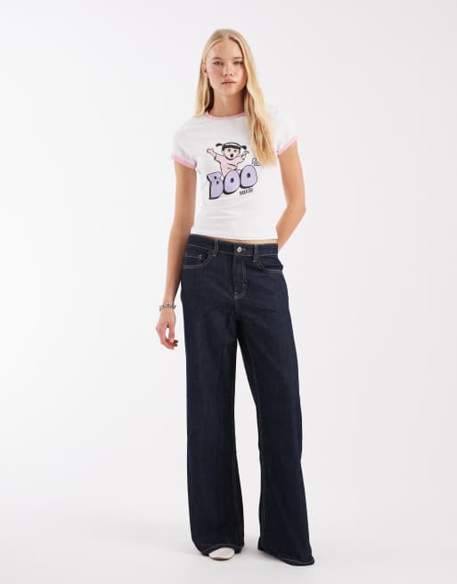 ASOS DESIGN Disney baby tee ringer with Boo print, 4 of 4