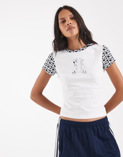 ASOS DESIGN Disney baby tee with 101 Dalmatians print in white - view 1