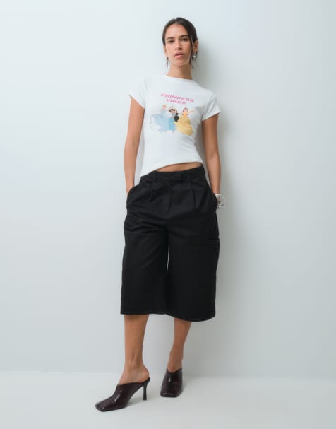 ASOS DESIGN Disney baby tee with Princess slogan print in white