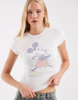 Asos Design Disney Baby Tee With Print-white