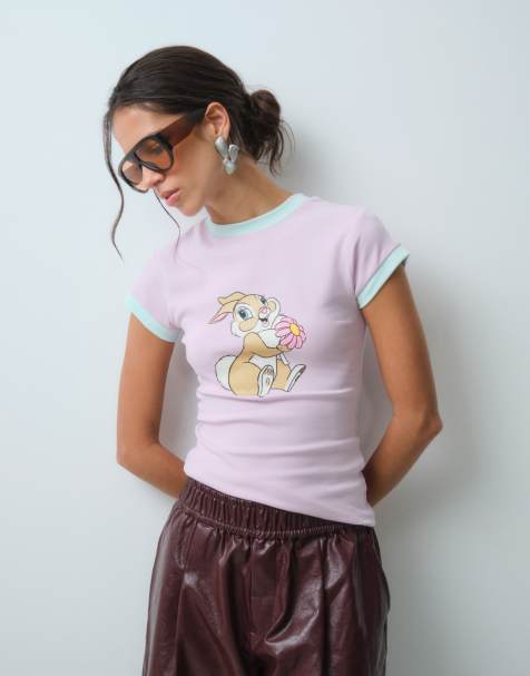 ASOS DESIGN Disney baby tee with Thumper print in baby pink