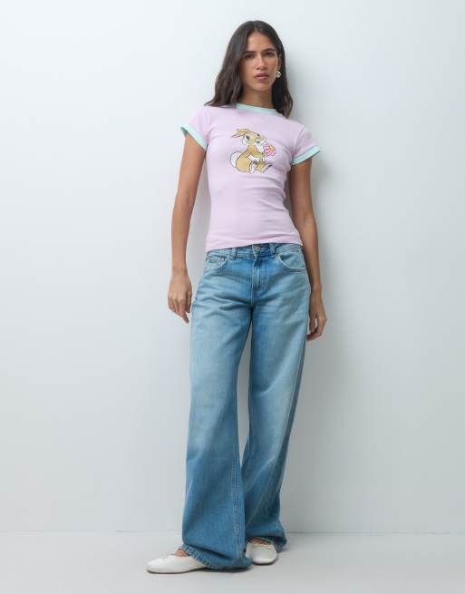 ASOS DESIGN Disney baby tee with Thumper print in baby pink, 2 of 4