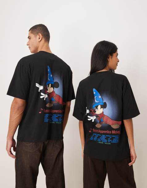 ASOS DESIGN – Disney – Blå t-shirt i oversize med Musse Pigg-tryck från Fantasia - view 1