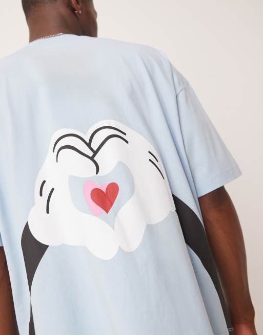 ASOS DESIGN – Disney – Blå t-shirt i oversize med Musse Pigg-tryck, 3 av 4