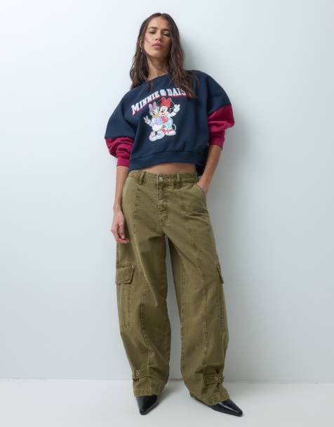ASOS DESIGN Disney bluza varsity z nadrukiem Myszki Miki w czerni - view 1