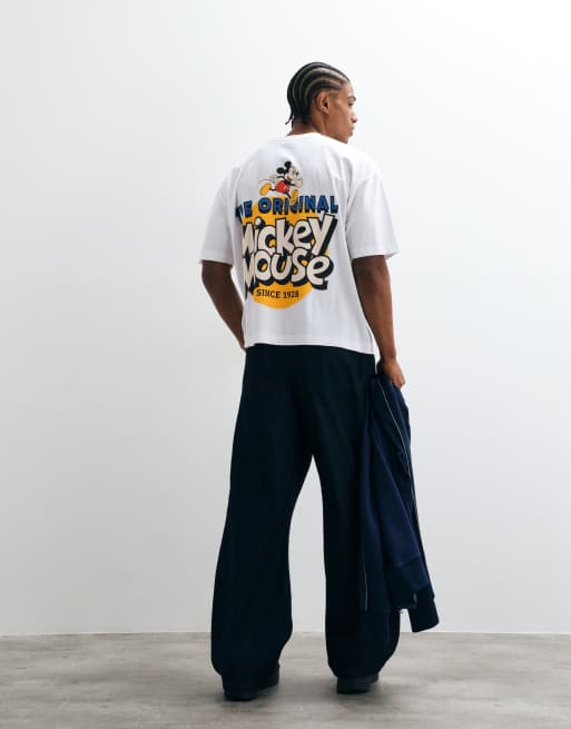 ASOS DESIGN Disney Boxy oversized t-shirt with Mickey Mouse print in White, 2 of 5