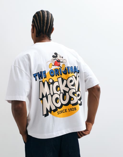 ASOS DESIGN Disney Boxy oversized t-shirt with Mickey Mouse print in White, 5 of 5