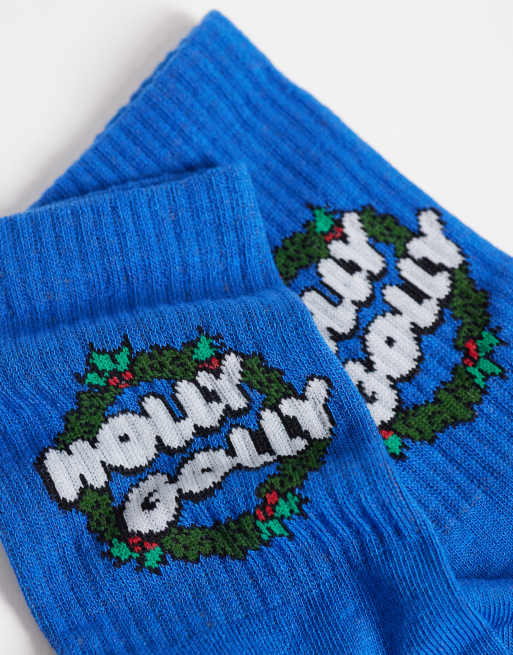 ASOS DESIGN Disney calcetines con gráfico navideño en azul, 3 de 3