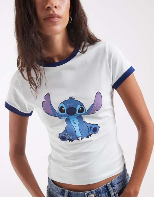 ASOS DESIGN Disney camiseta con diseño encogido con estampado de Stitch en azul, 4 de 4