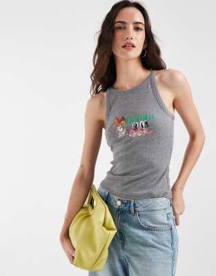 Asos Design Disney Classic Tank Top In Gray