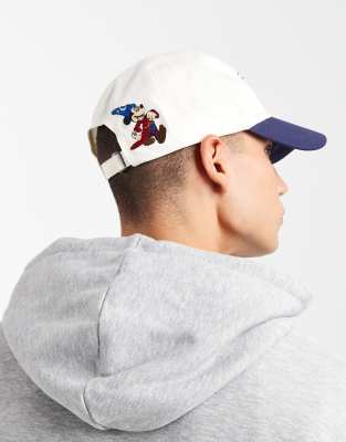 Asos Design Disney Fantasia Mickey Mouse Graphic Cap In White
