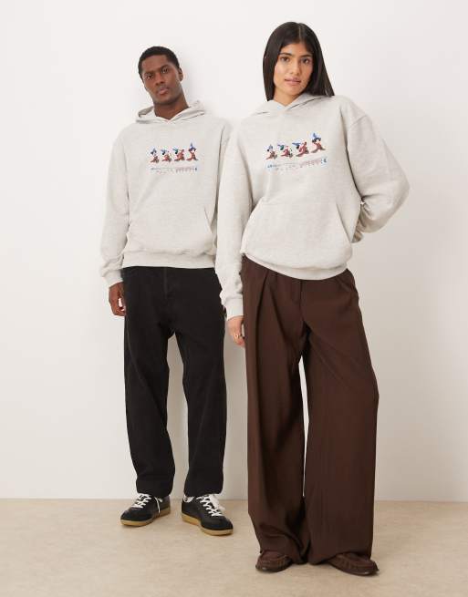 ASOS DESIGN - Disney Fantasia - Sweat à capuche décontracté avec broderie Mickey Mouse - Blanc givré, 3 de 4