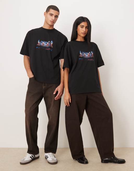 ASOS DESIGN - Disney Fantasia - T-shirt oversize à imprimés Mickey Mouse - Noir, 2 de 4