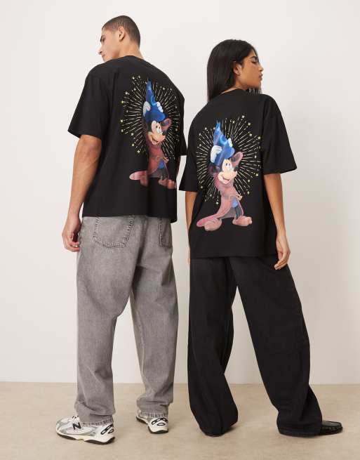 ASOS DESIGN - Disney Fantasia - T-shirt oversize à imprimés Mickey Mouse - Noir, 2 de 4