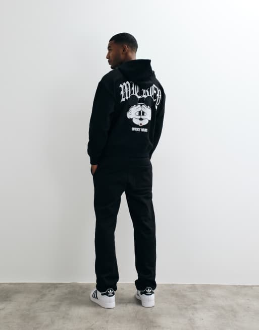ASOS DESIGN Disney felpa con cappuccio oversize squadrata con stampa Mickey in nero, 2 di 5