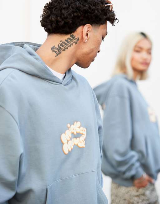 ASOS DESIGN – Disney – Grå oversize huvtröja i unisex-modell med boxig passform och Musse Pigg-tryck, 3 av 4