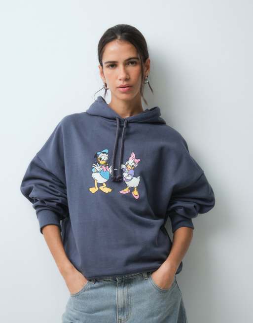 ASOS DESIGN Disney hoodie med Donald og Daisy-print i blå, 5 af 5