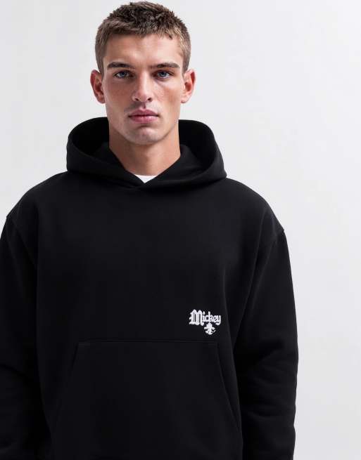 ASOS DESIGN Disney hoodie oversize coupe carrée à imprimé Mickey noir, 7 de 8