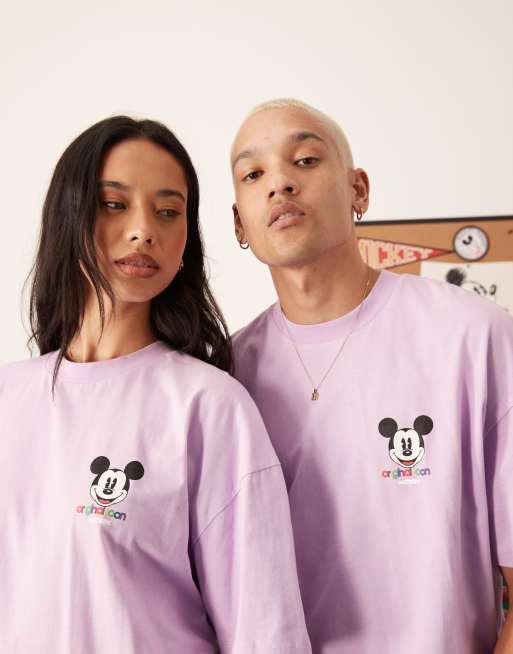 ASOS DESIGN – Disney – Kastiges Oversize-T-Shirt in Flieder mit „Mickey Mouse“-Schaumprints, 2 von 4