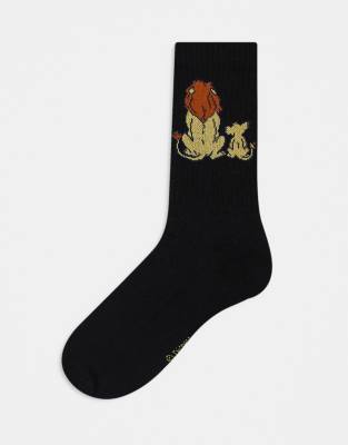 ASOS DESIGN Disney Lion King sock in black