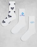 [ASOS DESIGN] ASOS DESIGN Disney Mickey Mouse 3 pack socks in multi 43-48 MULTI