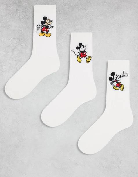 ASOS DESIGN Disney Mickey Mouse 3 pack socks in white - view 1