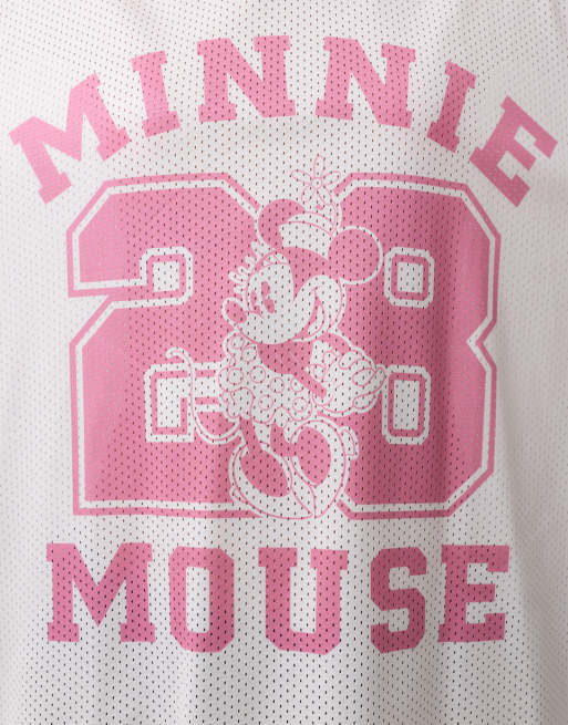 ASOS DESIGN Disney Minnie camiseta oversize con estampado de malla en rosa, 4 de 5