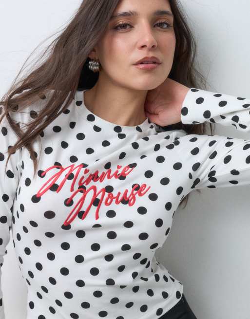 ASOS DESIGN Disney minnie print polka dot baby tee, 3 of 5