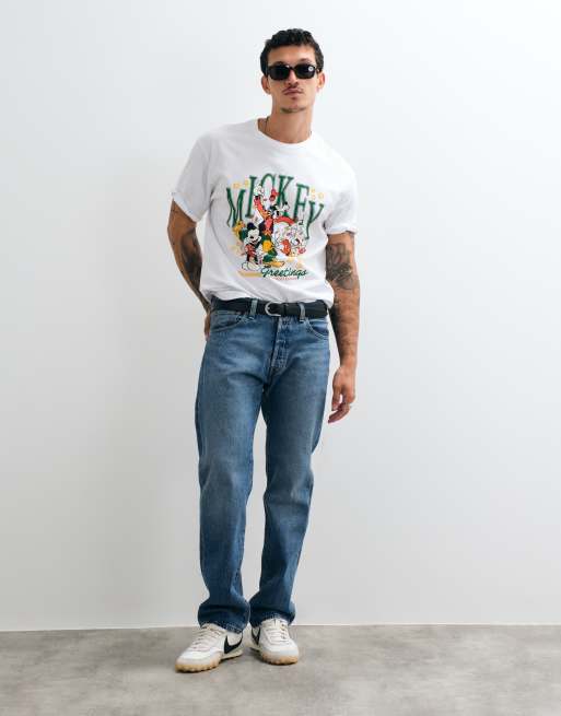 ASOS DESIGN Disney Natale t-shirt relaxed con Mickey and Friends bianca, 3 di 5