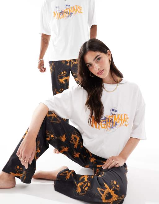 ASOS DESIGN Disney Nightmare Before Christmas pyjama set in black