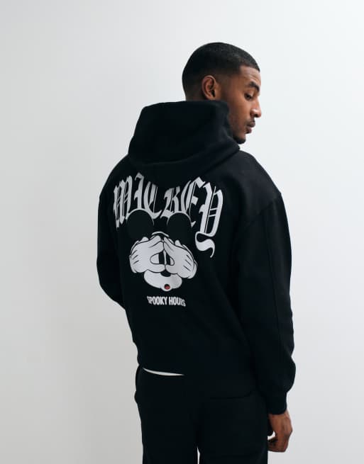 ASOS DESIGN Disney Oversize-Hoodie in Boxy-Passform mit Mickey-Print in Schwarz, 4 von 5