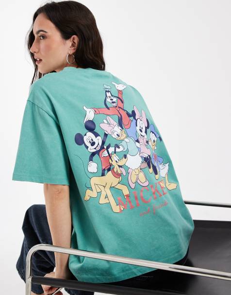 ASOS DESIGN Disney Oversize-T-Shirt mit Mickey-und-Freunde-Print in Grün - view 1
