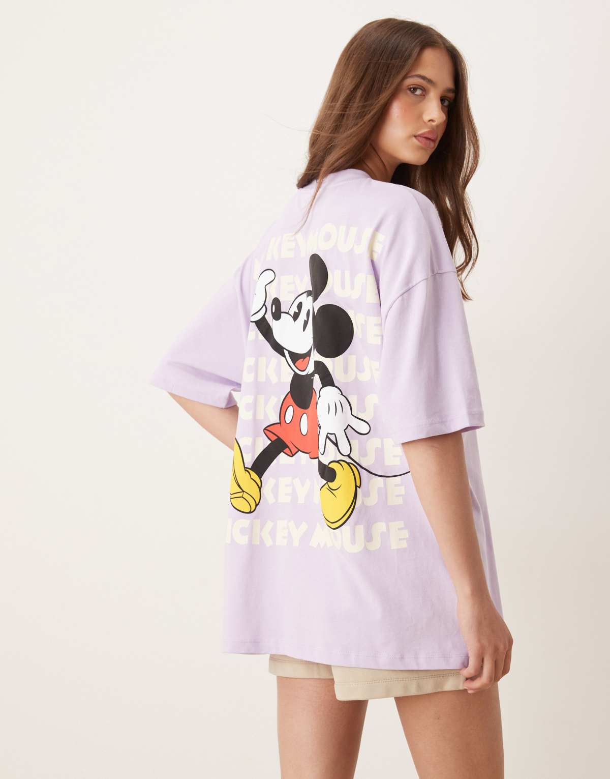 ASOS DESIGN Disney oversize t-shirt with Mickey Mouse print in lilac