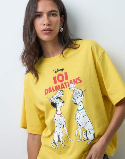 ASOS DESIGN Disney oversized t-shirt with 101 Dalmatian print in yellow, 2 of 4