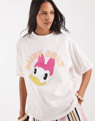 Asos Design Disney Oversized T-shirt With Daisy Duck Print In Multi