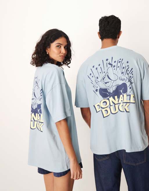 ASOS DESIGN Disney oversized t-shirt with Donald Duck prints in blue, 3 of 4