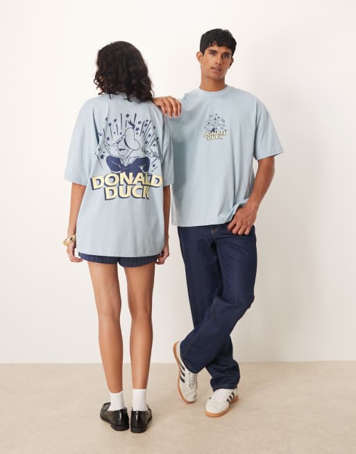 ASOS DESIGN Disney oversized t-shirt with Donald Duck prints in blue, 4 of 4