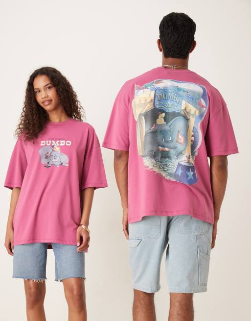 ASOS DESIGN Disney oversized T-shirt with Dumbo print in pink | ASOS