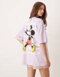 [ASOS DESIGN] ASOS DESIGN Disney oversized t-shirt with Mickey Mouse print in lilac-Purple XL Lilac
